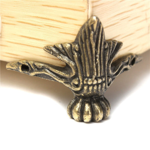 Antique Brass Jewelry  Wood Case