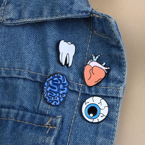 Human Organs Brooch Collar Pin