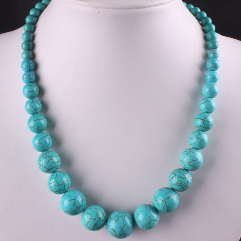 Blue Round Beads Necklace