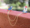 Astronaut Rocket Brooch Pins