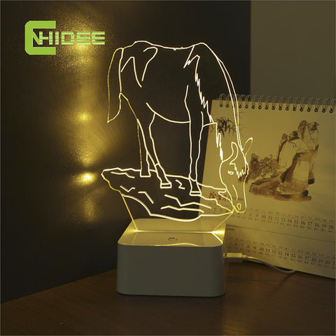 Charming Horse 3D Dimmable Lamp